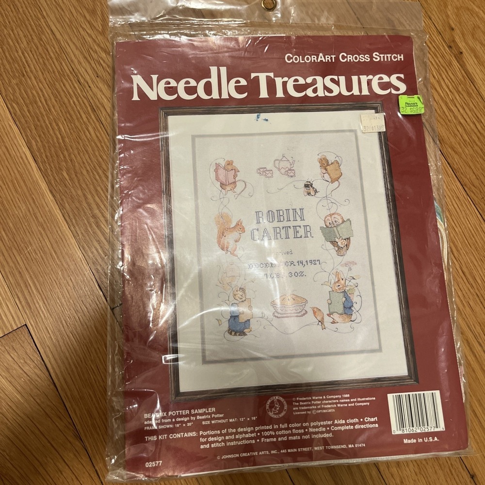 Needle Treasures Vintage Beatrix Potter Sampler Color Art Cross Stitch Kit